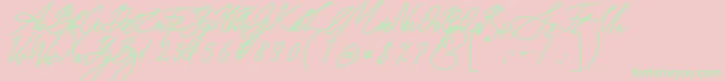 Seoul Script Bold-Schriftart – Grüne Schriften auf rosa Hintergrund