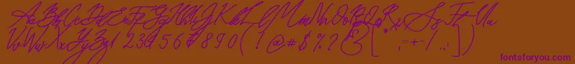 Seoul Script Bold Font – Purple Fonts on Brown Background