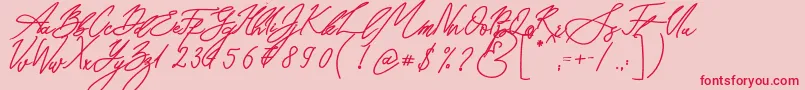 Czcionka Seoul Script Bold – czerwone czcionki na różowym tle