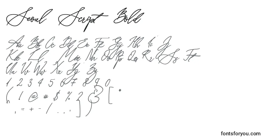 Schriftart Seoul Script Bold (139999) – Alphabet, Zahlen, spezielle Symbole