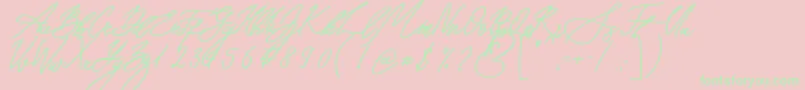 Seoul Script Bold-Schriftart – Grüne Schriften auf rosa Hintergrund
