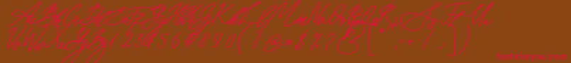 Seoul Script Bold Font – Red Fonts on Brown Background