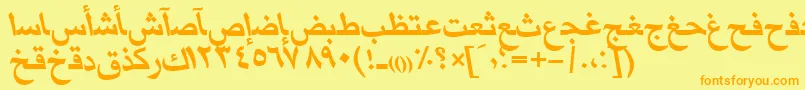 フォントMariamttBolditalic – オレンジの文字が黄色の背景にあります。