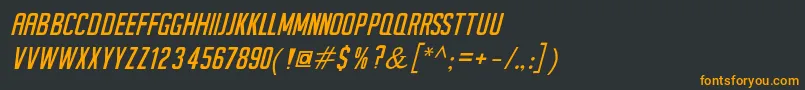 フォントSeilsSansItalic – 黒い背景にオレンジの文字