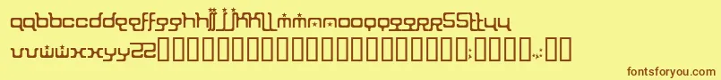 フォントIon – 茶色の文字が黄色の背景にあります。