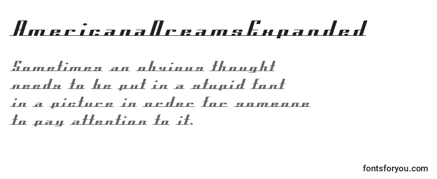 AmericanaDreamsExpanded Font