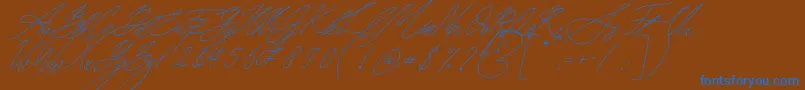 Seoul Script Italic Font – Blue Fonts on Brown Background