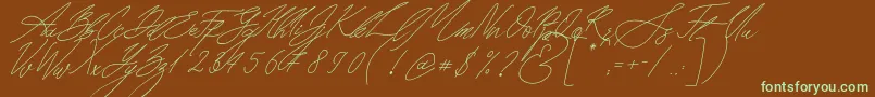 Czcionka Seoul Script Italic – zielone czcionki na brązowym tle