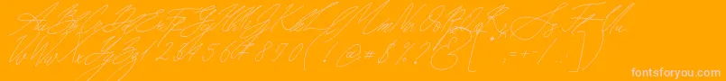 Seoul Script Italic Font – Pink Fonts on Orange Background