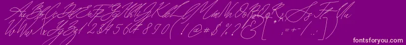 Seoul Script Italic Font – Pink Fonts on Purple Background