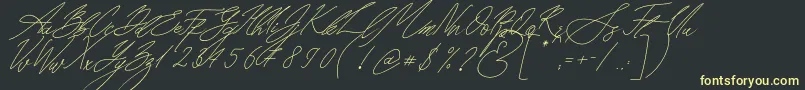 Seoul Script Italic Font – Yellow Fonts on Black Background