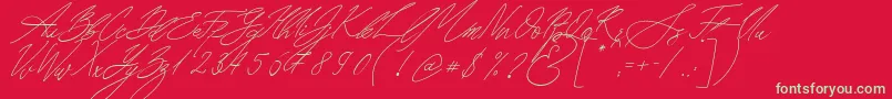 Seoul Script Italic Font – Green Fonts on Red Background