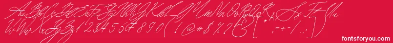 fuente Seoul Script Italic – Fuentes Blancas Sobre Fondo Rojo