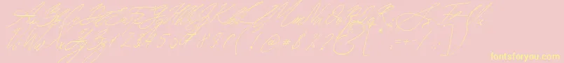 Seoul Script Italic Font – Yellow Fonts on Pink Background