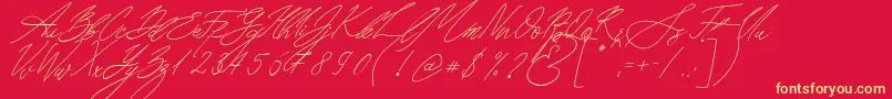 fuente Seoul Script Italic – Fuentes Amarillas Sobre Fondo Rojo