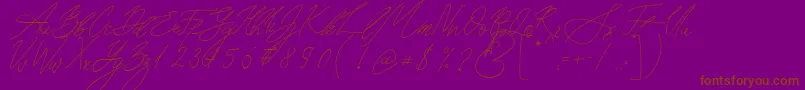 Seoul Script Font – Brown Fonts on Purple Background