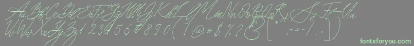 Seoul Script Font – Green Fonts on Gray Background