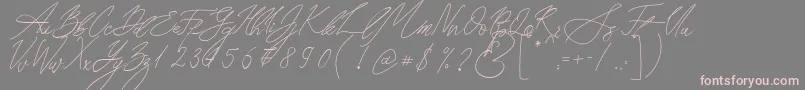 Seoul Script Font – Pink Fonts on Gray Background