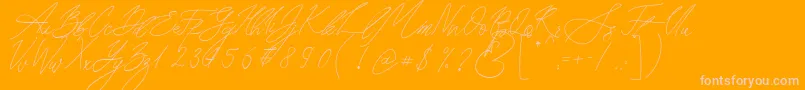 Seoul Script Font – Pink Fonts on Orange Background
