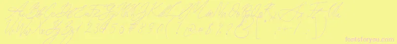 Seoul Script Font – Pink Fonts on Yellow Background