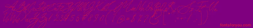 Seoul Script Font – Red Fonts on Purple Background