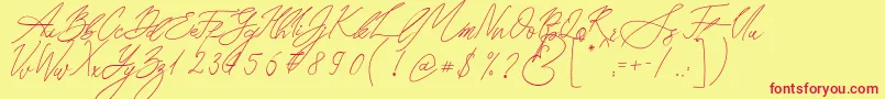 Seoul Script Font – Red Fonts on Yellow Background