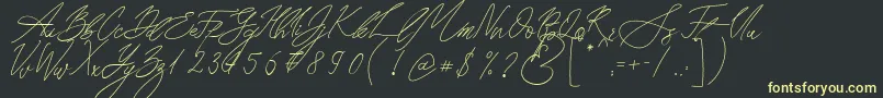 Seoul Script Font – Yellow Fonts on Black Background
