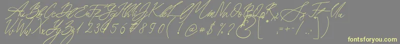 Seoul Script Font – Yellow Fonts on Gray Background