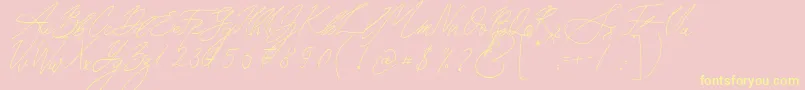 Seoul Script Font – Yellow Fonts on Pink Background