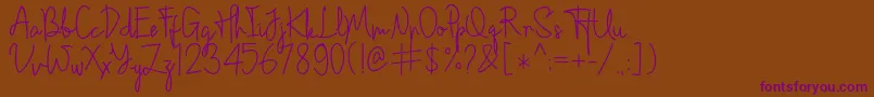 Sepagetty-Schriftart – Violette Schriften auf braunem Hintergrund