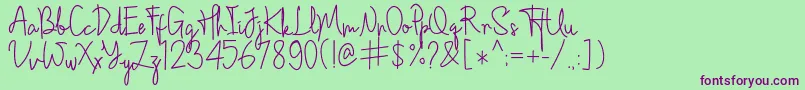 Sepagetty Font – Purple Fonts on Green Background