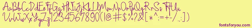 Sepagetty Font – Purple Fonts on Yellow Background