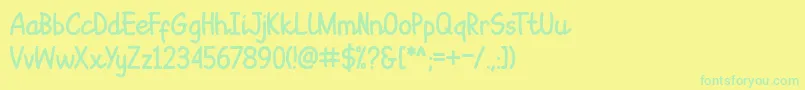 Sepet-Schriftart – Grüne Schriften auf gelbem Hintergrund