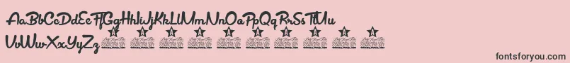 Sepetiba Personal Use-Schriftart – Schwarze Schriften auf rosa Hintergrund