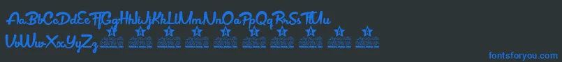 Fonte Sepetiba Personal Use – fontes azuis em um fundo preto