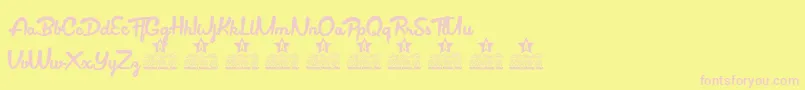 Sepetiba Personal Use-Schriftart – Rosa Schriften auf gelbem Hintergrund