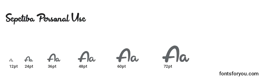Sepetiba Personal Use Font Sizes