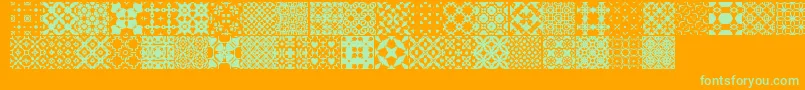 SlTiler1-Schriftart – Grüne Schriften auf orangefarbenem Hintergrund