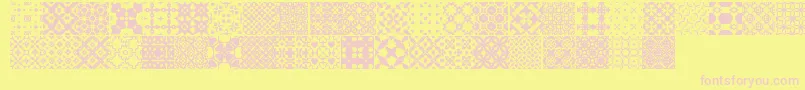 SlTiler1-Schriftart – Rosa Schriften auf gelbem Hintergrund