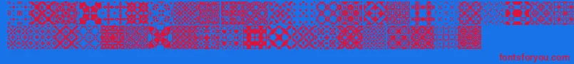 SlTiler1 Font – Red Fonts on Blue Background