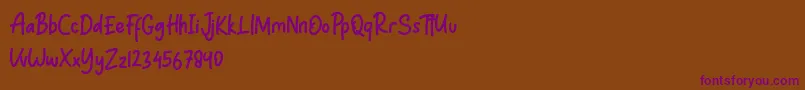 Septy Notes-Schriftart – Violette Schriften auf braunem Hintergrund