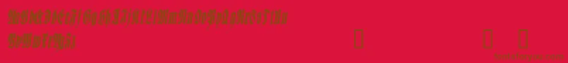 SEPUD   -fontti – ruskeat fontit punaisella taustalla