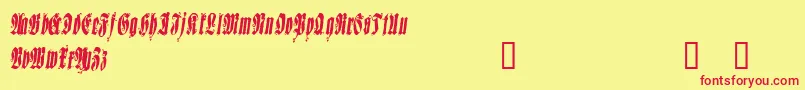 フォントSEPUD    – 赤い文字の黄色い背景