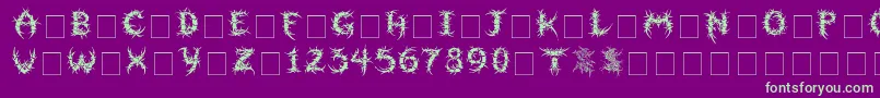 Sepulcra Font – Green Fonts on Purple Background