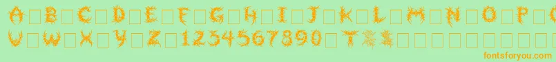 Sepulcra Font – Orange Fonts on Green Background