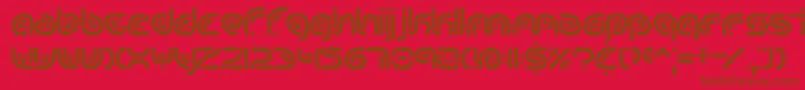 Fonte sequence – fontes marrons em um fundo vermelho