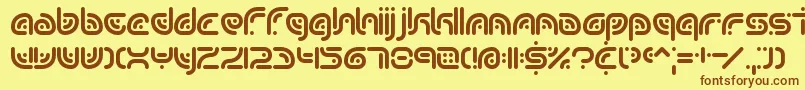 フォントsequence – 茶色の文字が黄色の背景にあります。