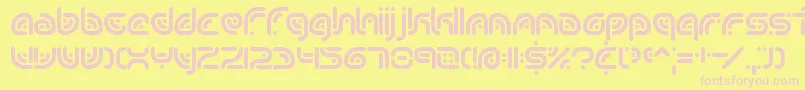 sequence-fontti – vaaleanpunaiset fontit keltaisella taustalla