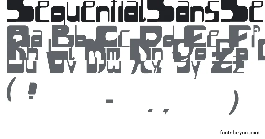 Czcionka SequentialSansSerif – alfabet, cyfry, specjalne znaki