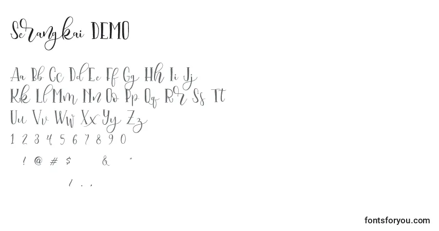 Schriftart Serangkai DEMO – Alphabet, Zahlen, spezielle Symbole